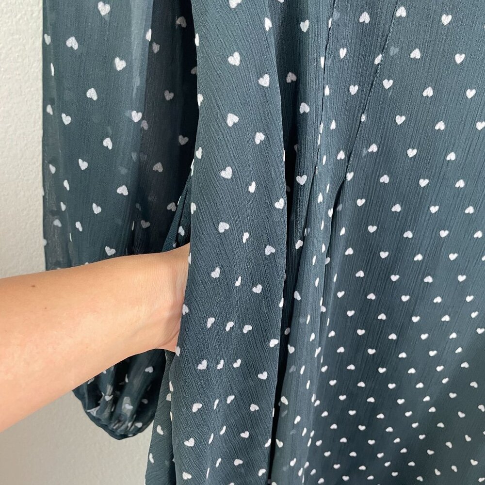 Ted‎ Baker Womens US 6 Heart Print Long Sleeve Dress Fit & Flare - Picture 16 of 16